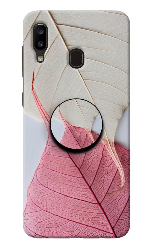 White Pink Leaf Samsung A20/M10s Pop Case