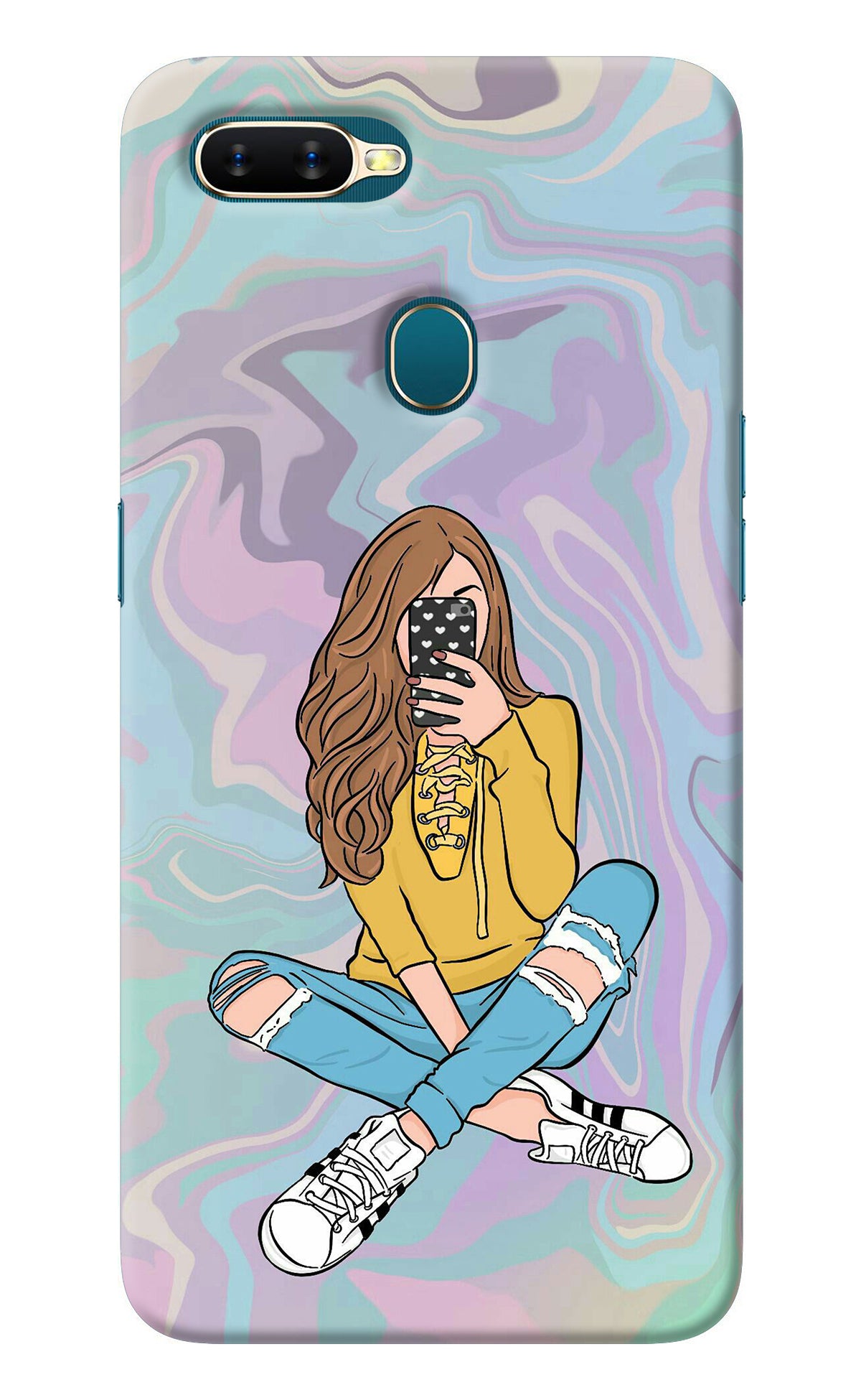 Selfie Girl Oppo A7/A5s/A12 Back Cover