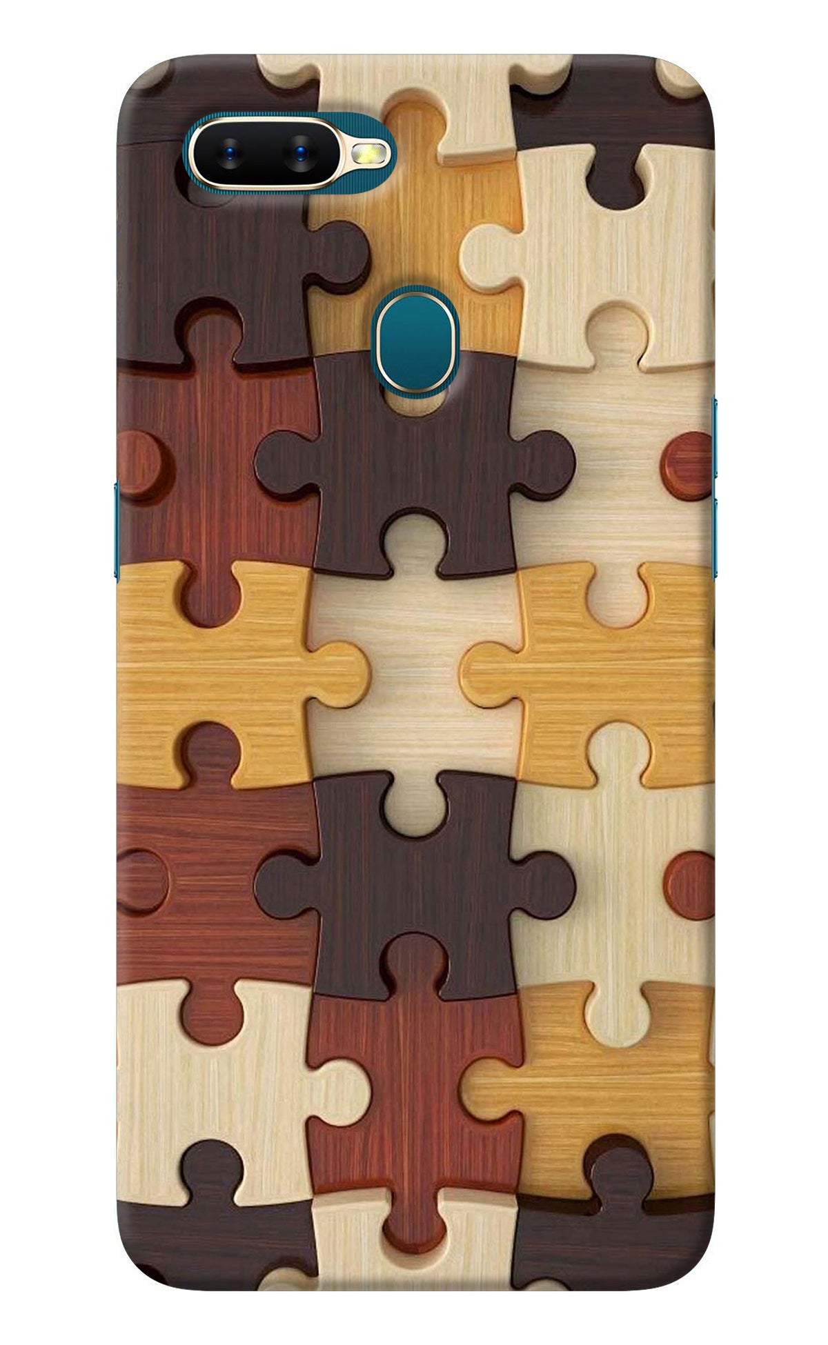 Wooden Puzzle Oppo A7/A5s/A12 Back Cover