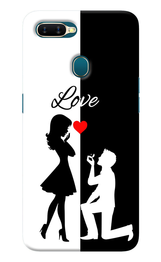Love Propose Black And White Oppo A7/A5s/A12 Back Cover