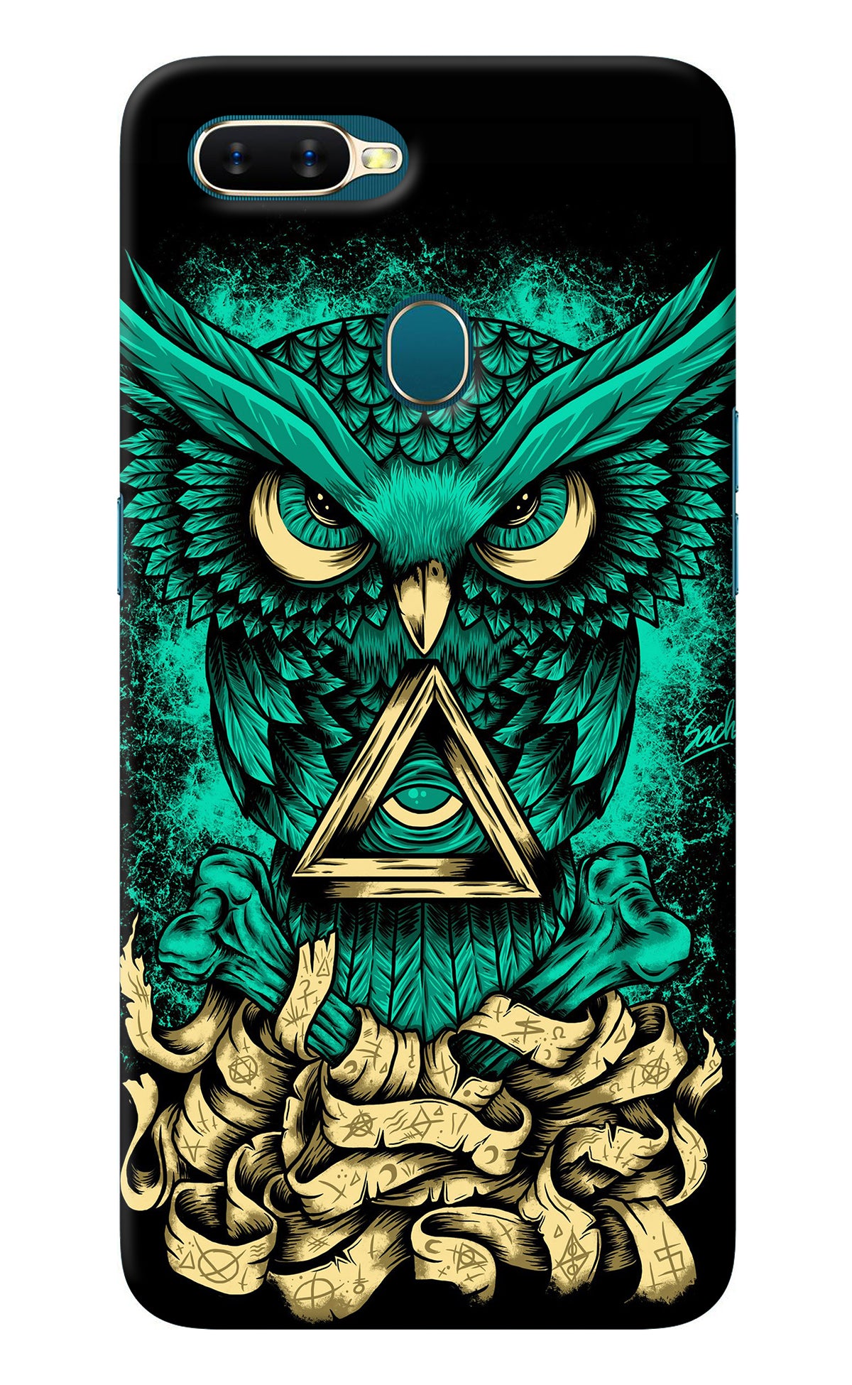 Green Owl Oppo A7/A5s/A12 Back Cover