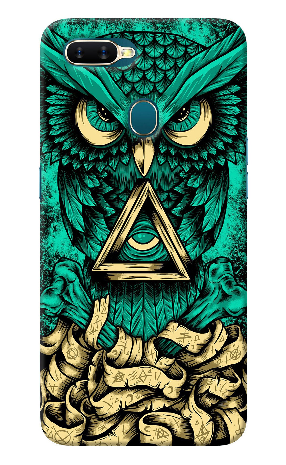 Green Owl Oppo A7/A5s/A12 Back Cover