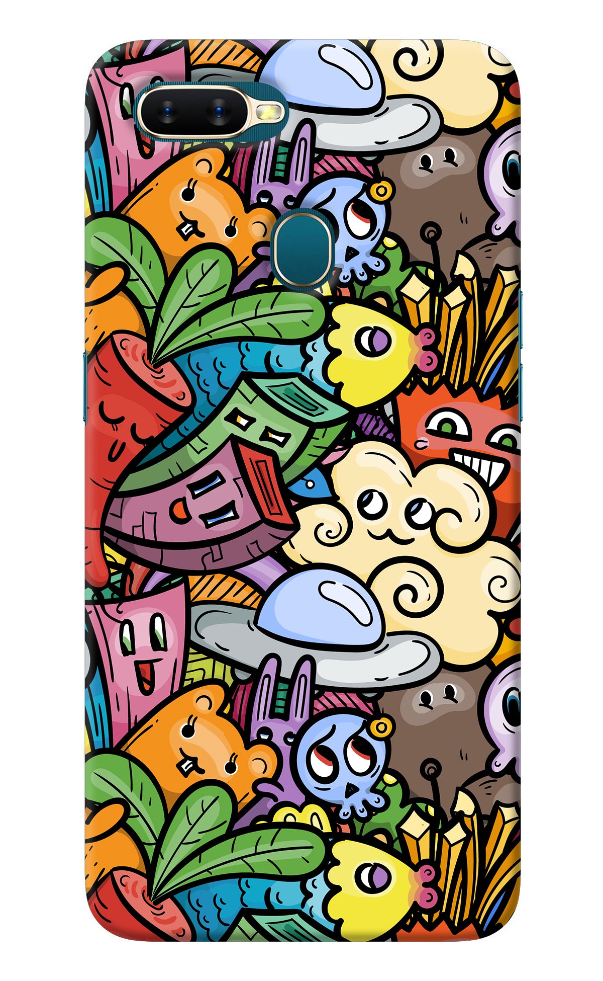 Veggie Doodle Oppo A7/A5s/A12 Back Cover