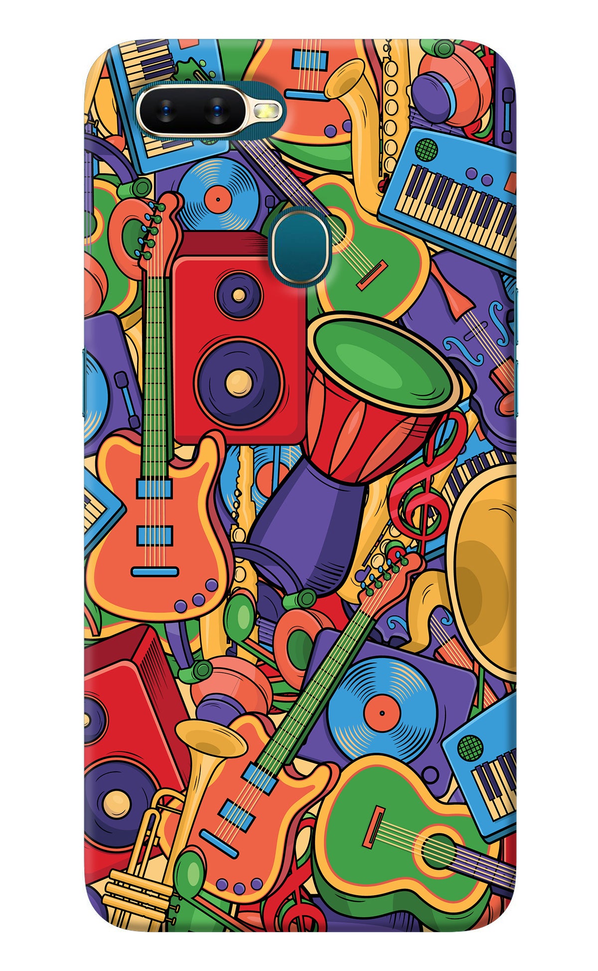 Music Instrument Doodle Oppo A7/A5s/A12 Back Cover