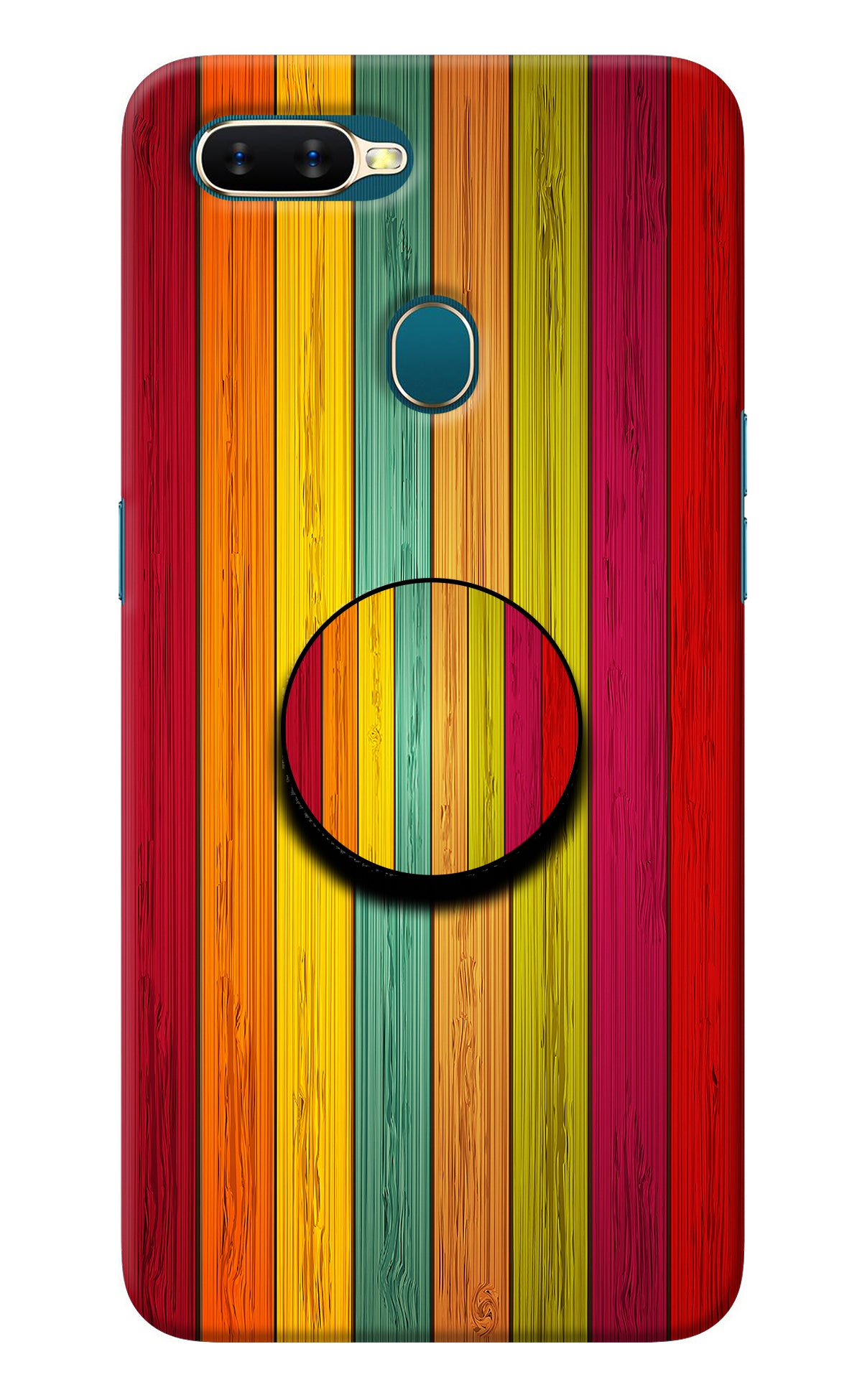 Multicolor Wooden Oppo A7/A5s/A12 Pop Case