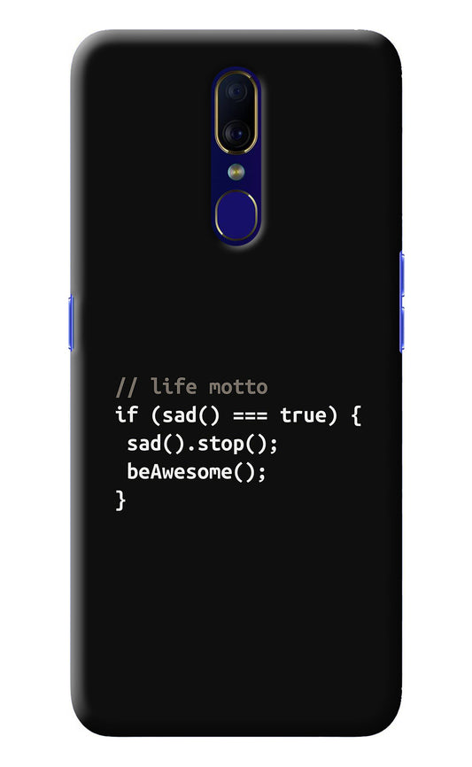 Life Motto Code Oppo F11 Back Cover