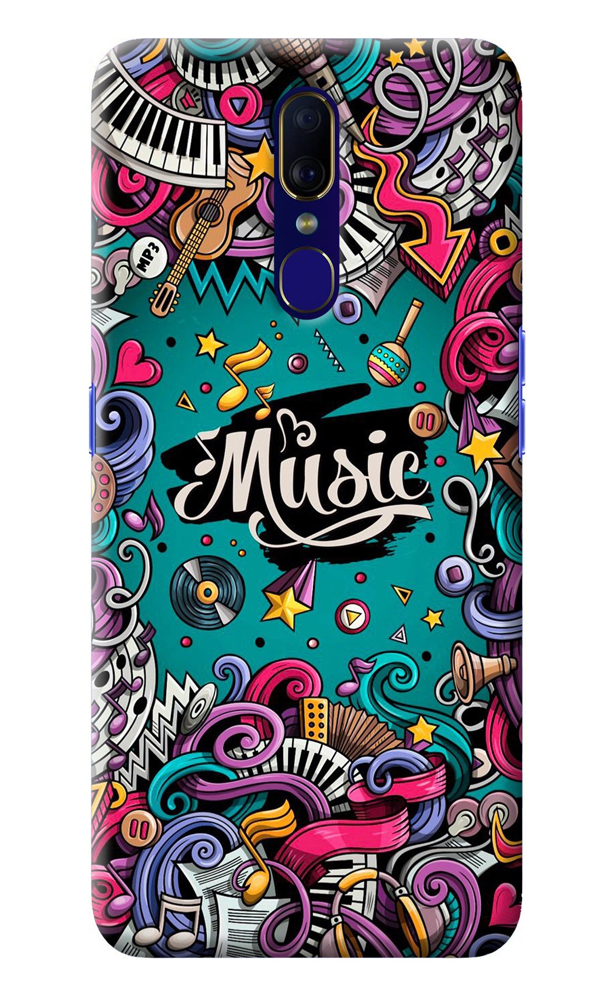 Music Graffiti Oppo F11 Back Cover