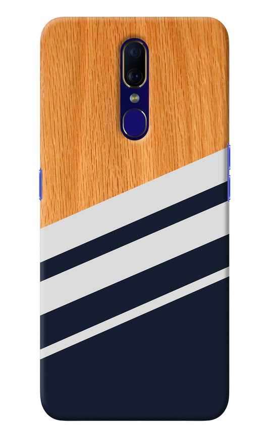 Blue and white wooden Oppo F11 Back Cover