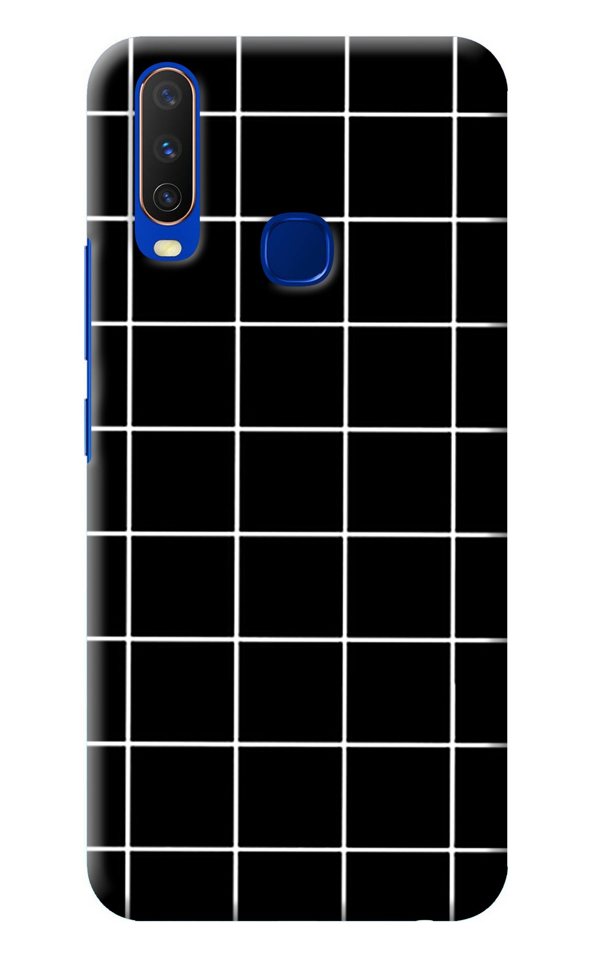 White Grid Vivo Y15/Y17 Back Cover