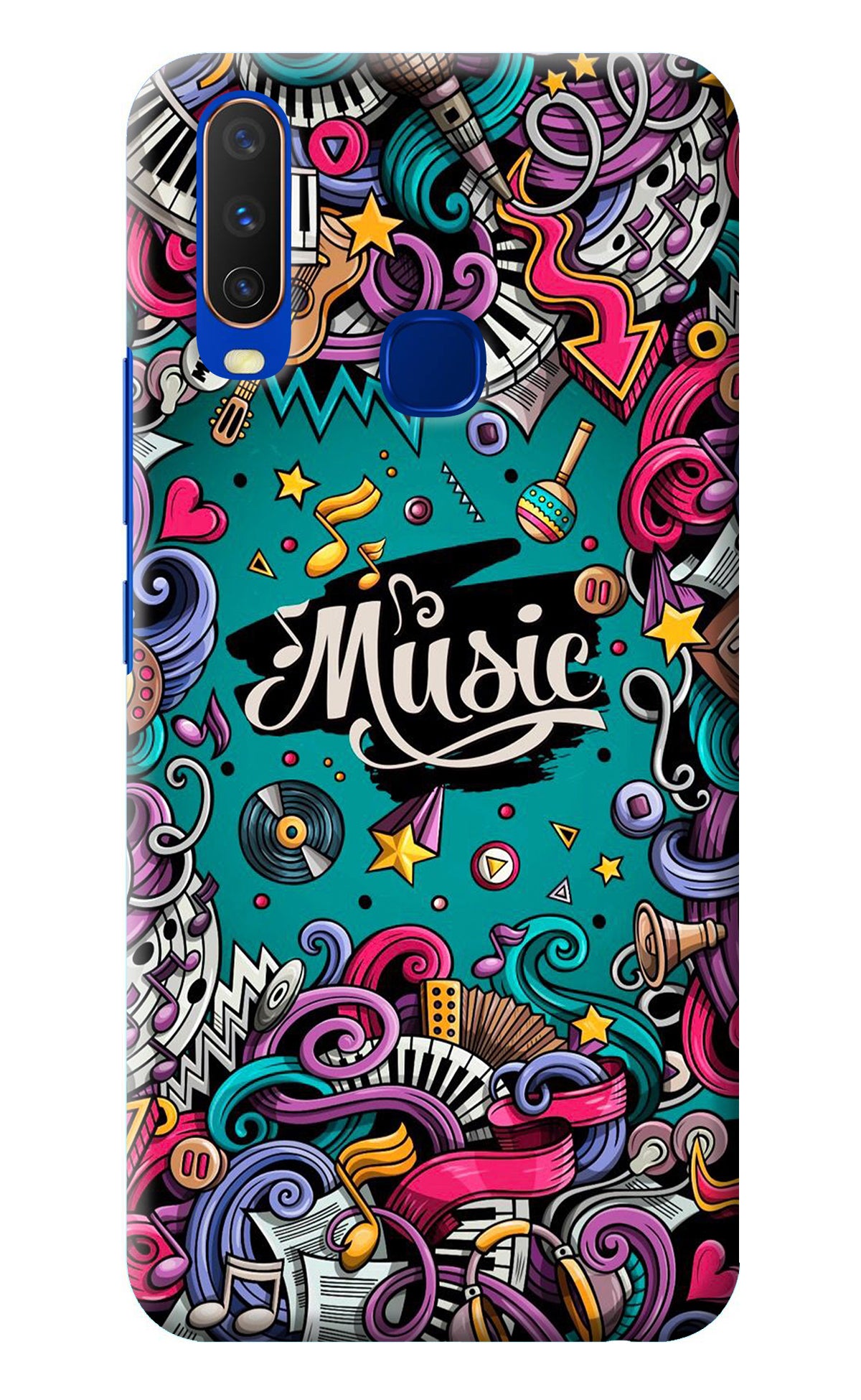 Music Graffiti Vivo Y15/Y17 Back Cover