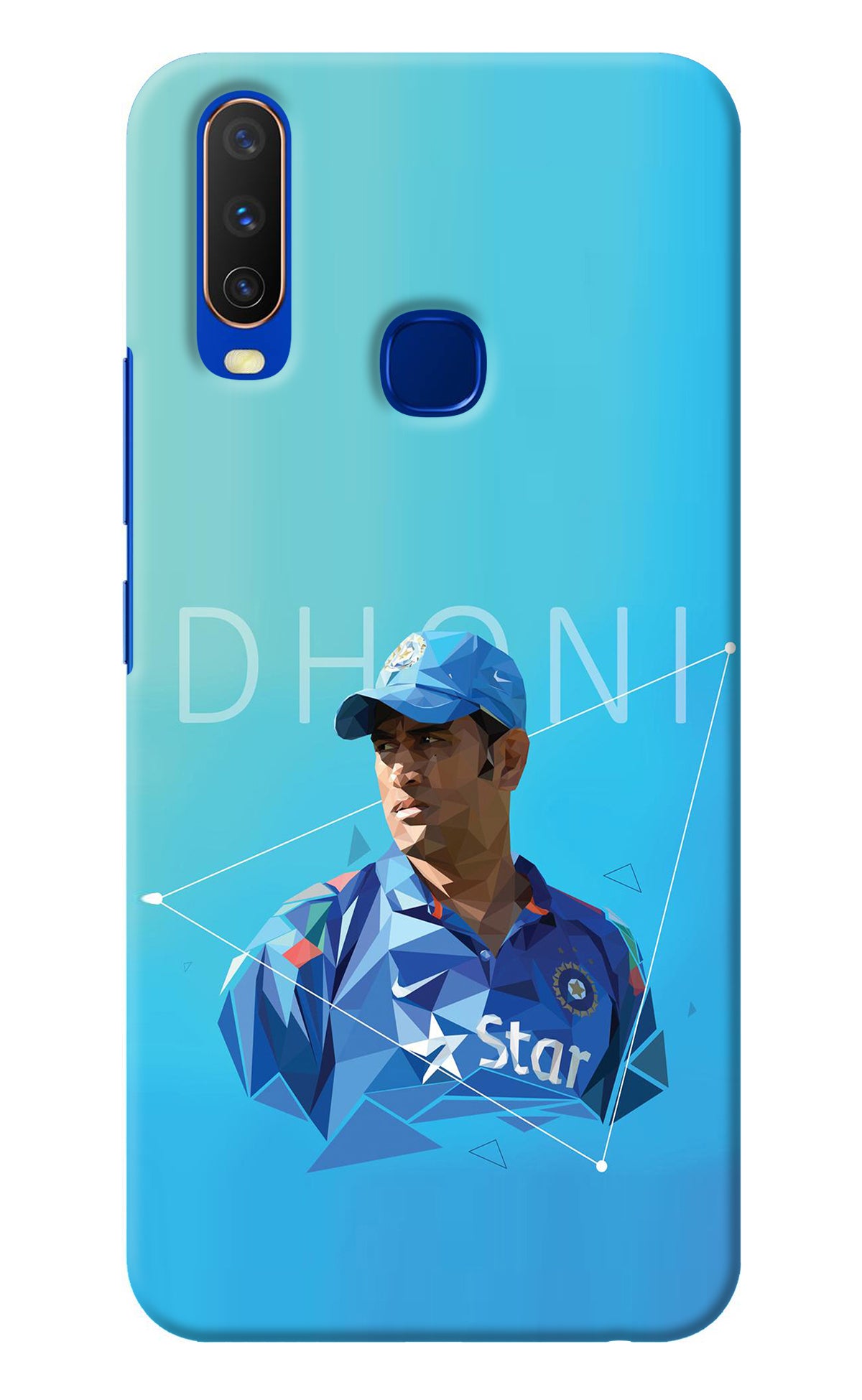 Dhoni Artwork Vivo Y15/Y17 Back Cover