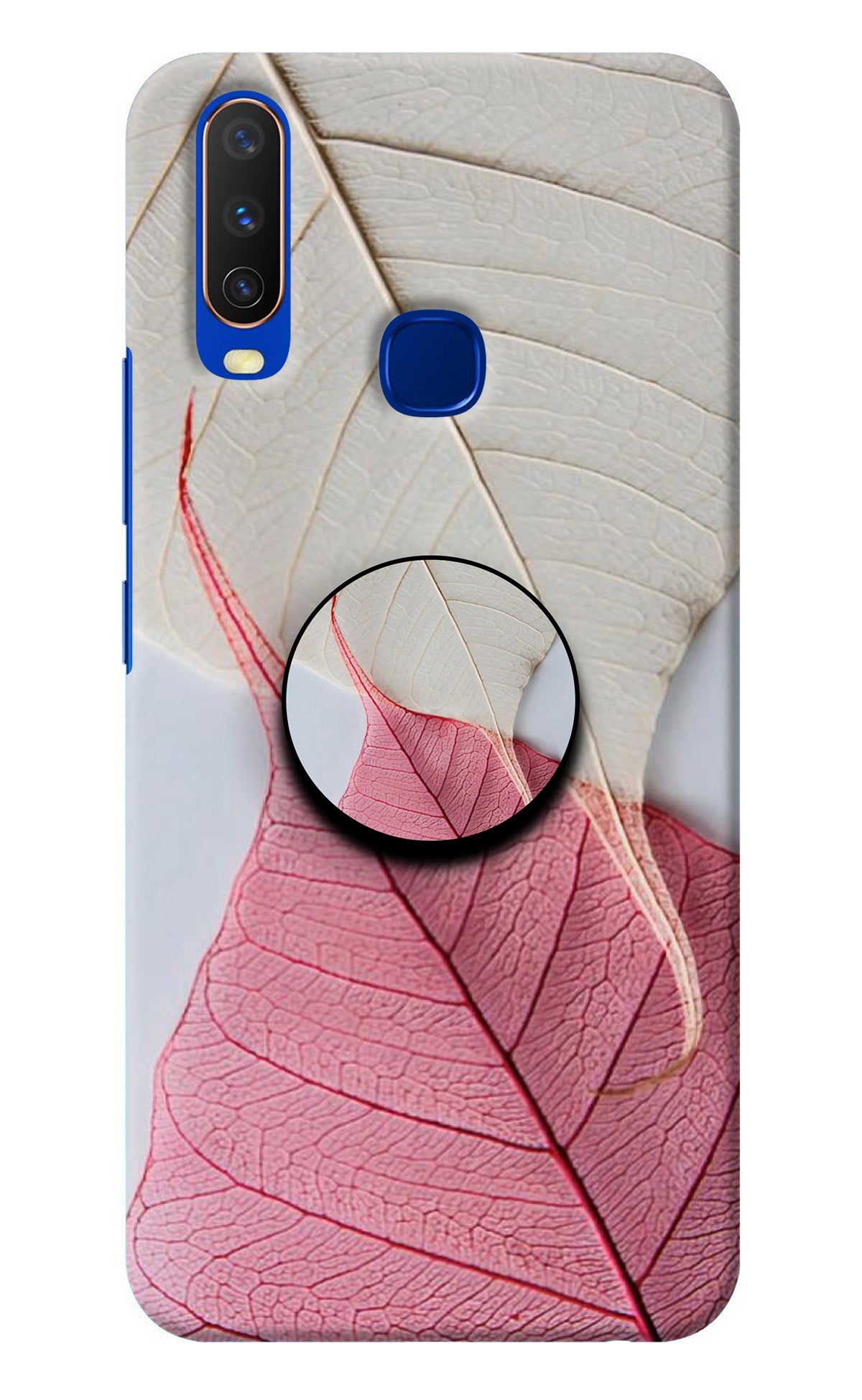 White Pink Leaf Vivo Y15/Y17 Pop Case