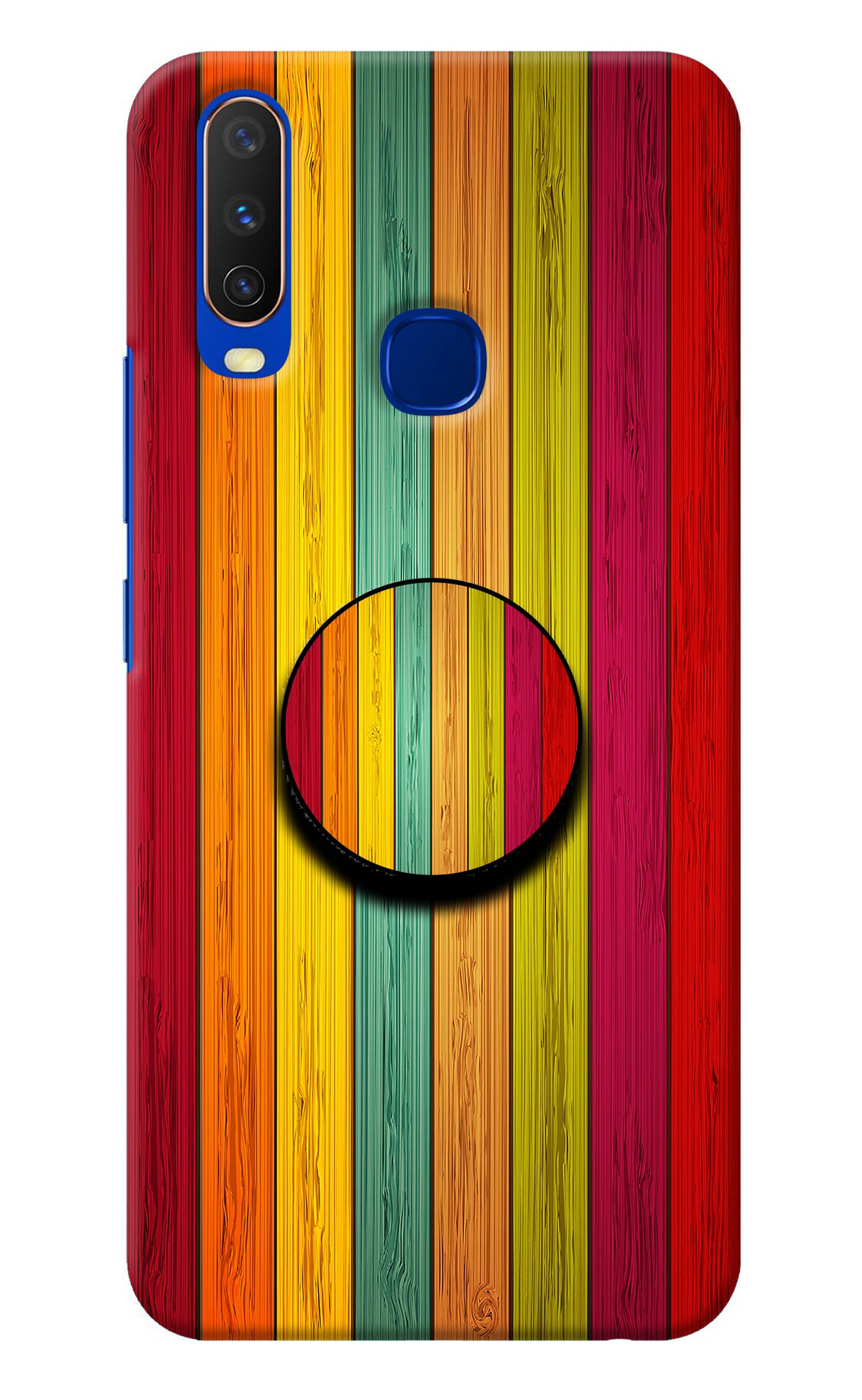 Multicolor Wooden Vivo Y15/Y17 Pop Case