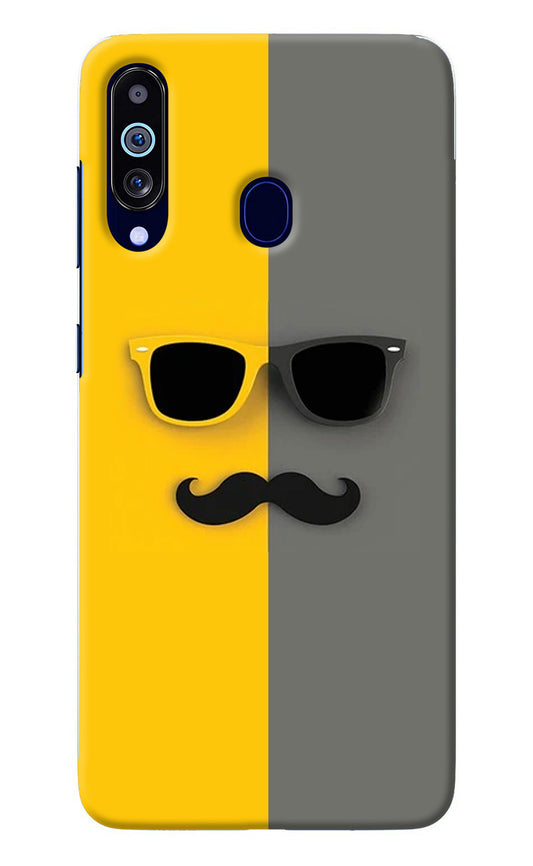 Sunglasses with Mustache Samsung M40/A60 Back Cover
