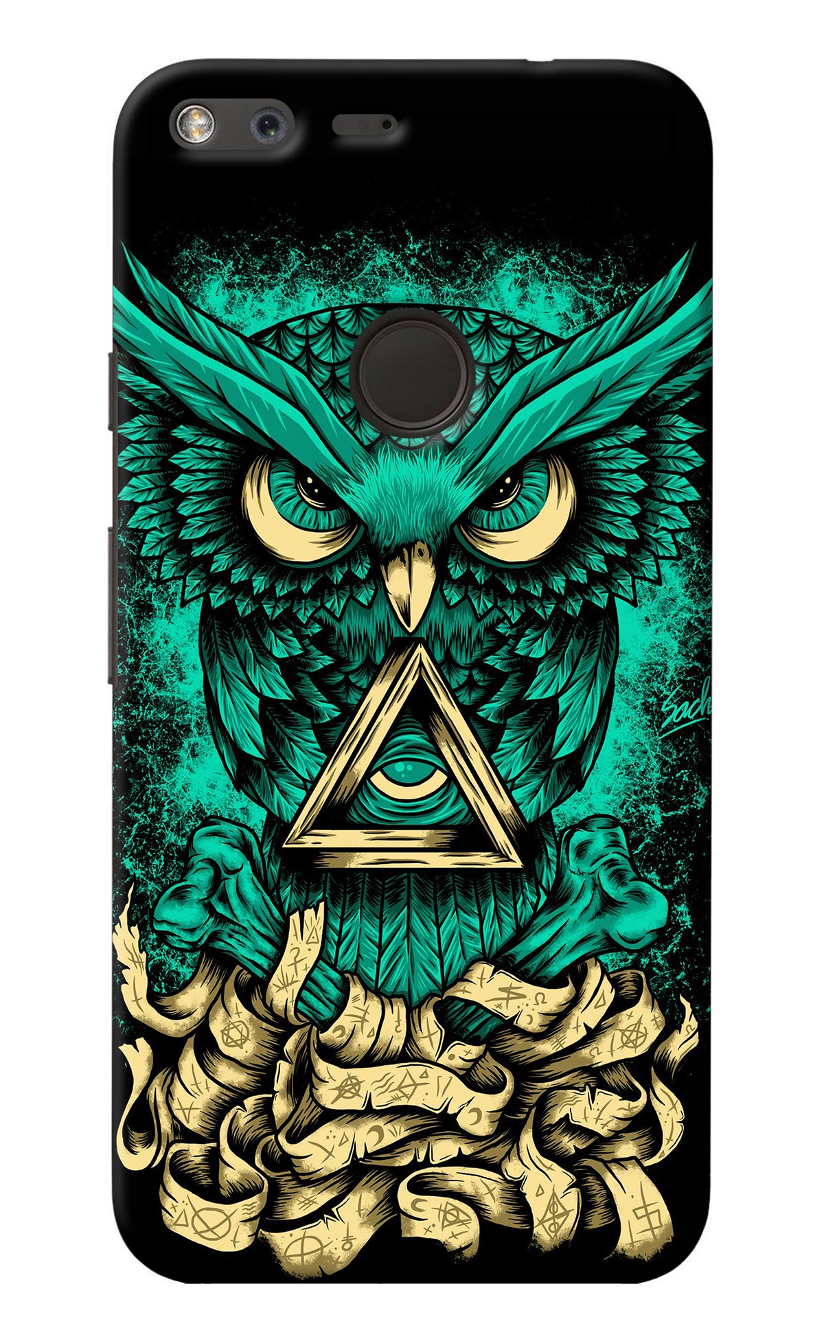 Green Owl Google Pixel Back Cover