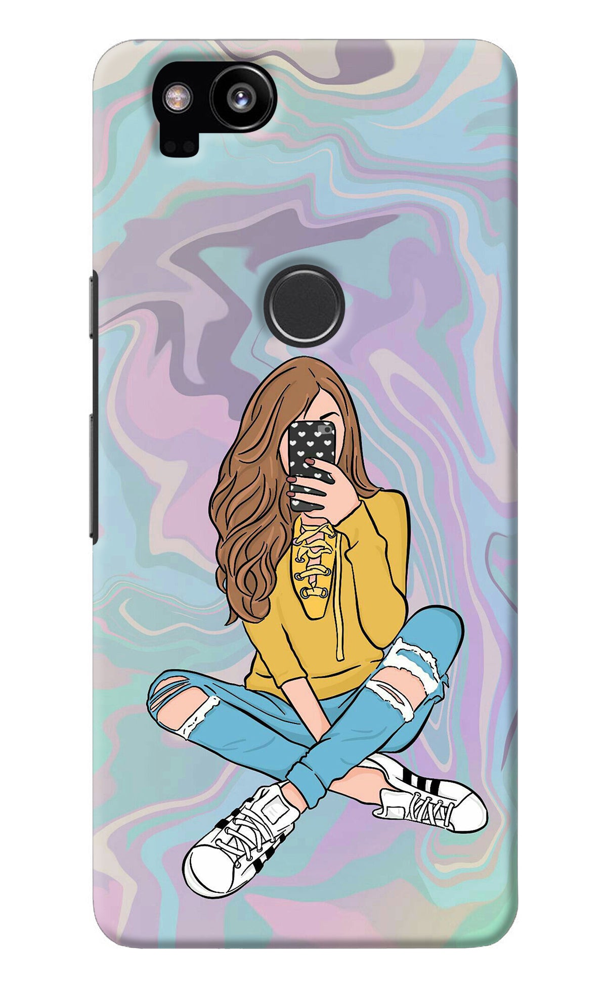 Selfie Girl Google Pixel 2 Back Cover