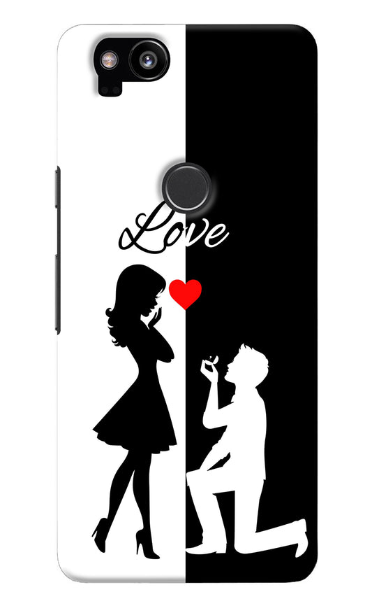 Love Propose Black And White Google Pixel 2 Back Cover