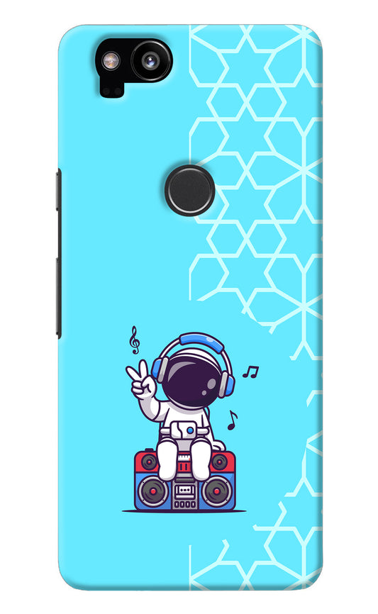 Cute Astronaut Chilling Google Pixel 2 Back Cover