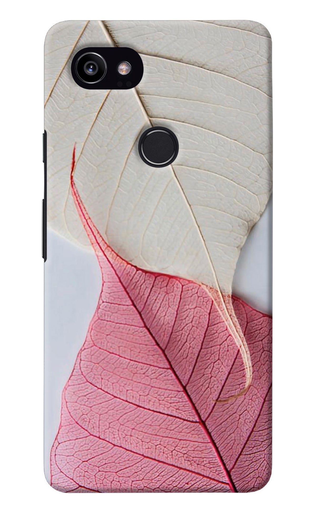 White Pink Leaf Google Pixel 2 XL Back Cover