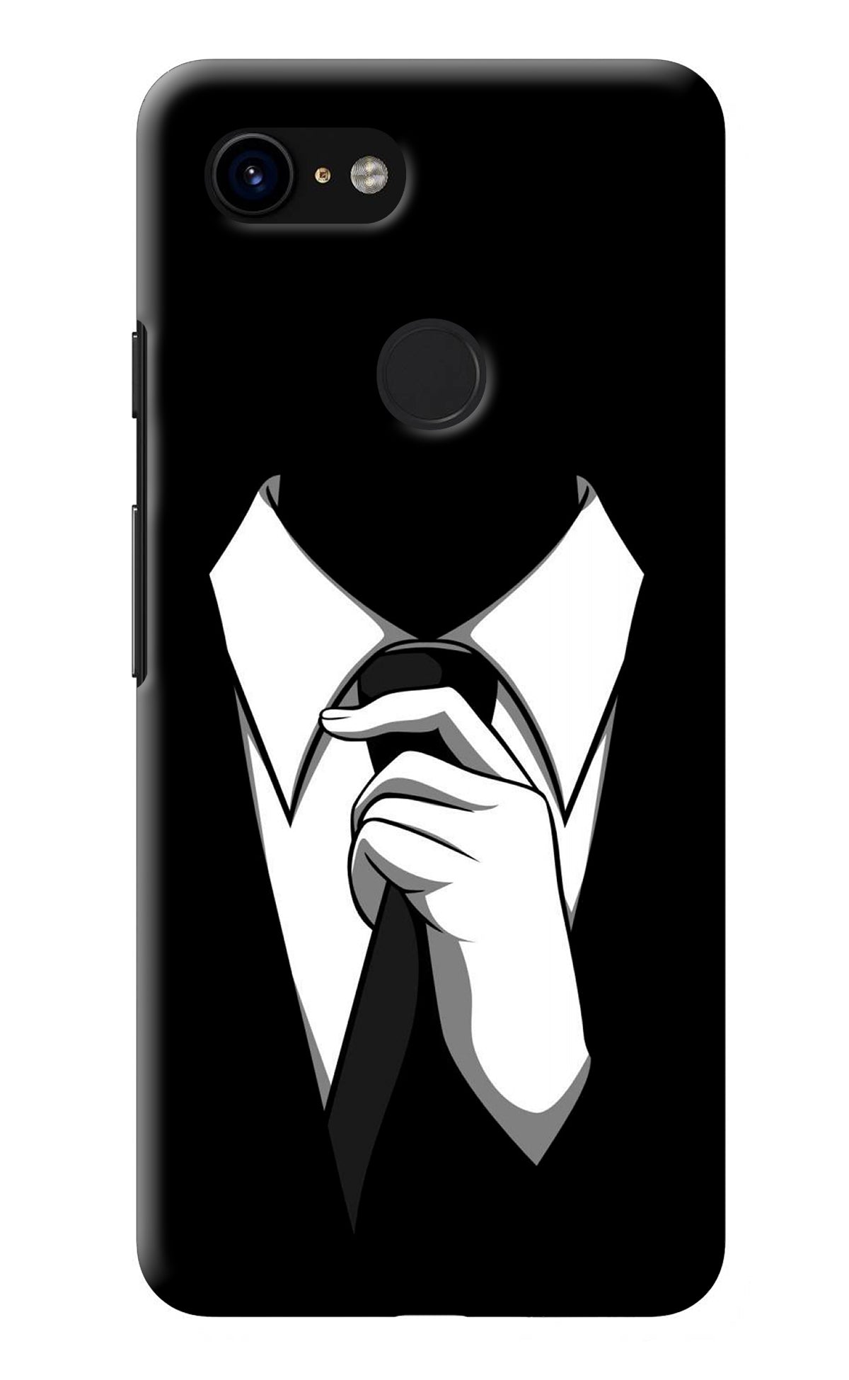 Black Tie Google Pixel 3 Back Cover