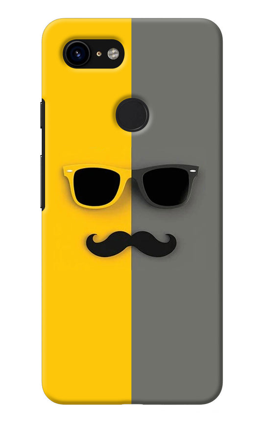 Sunglasses with Mustache Google Pixel 3 Back Cover