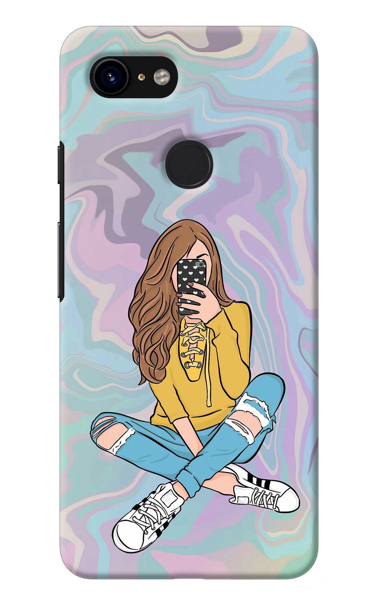 Selfie Girl Google Pixel 3 Back Cover