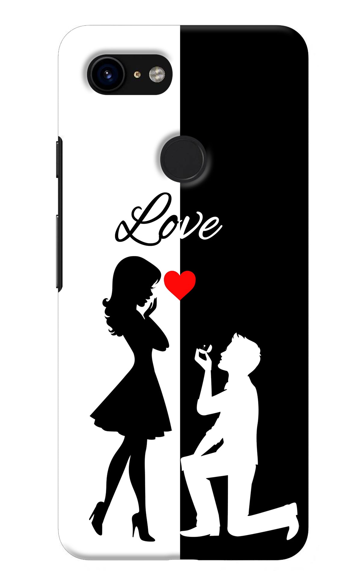 Love Propose Black And White Google Pixel 3 Back Cover