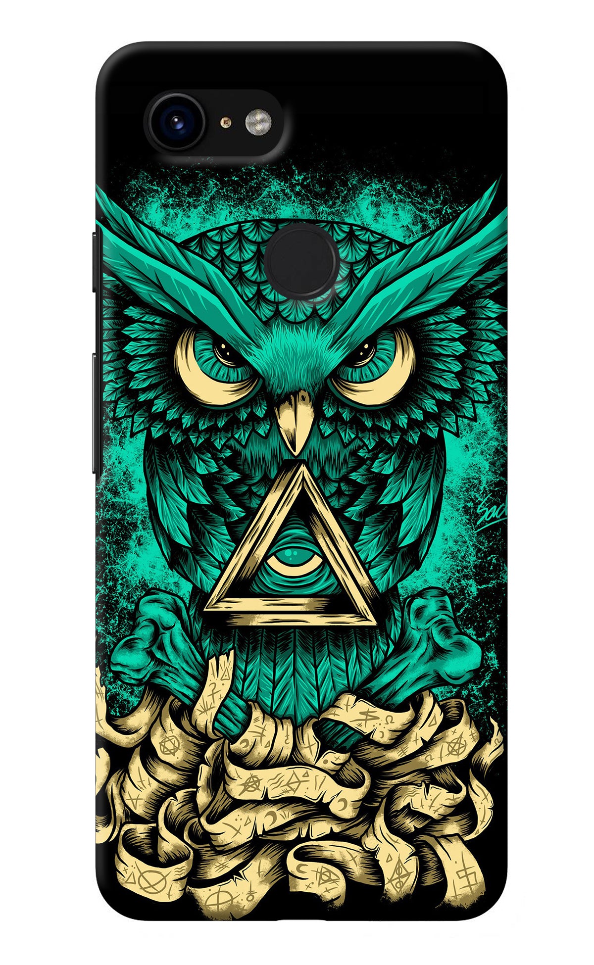 Green Owl Google Pixel 3 Back Cover