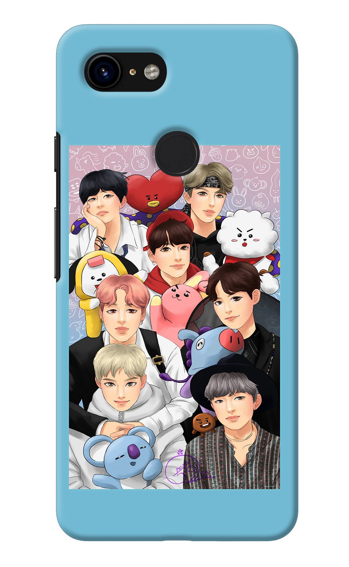 BTS with animals Google Pixel 3 Back Cover