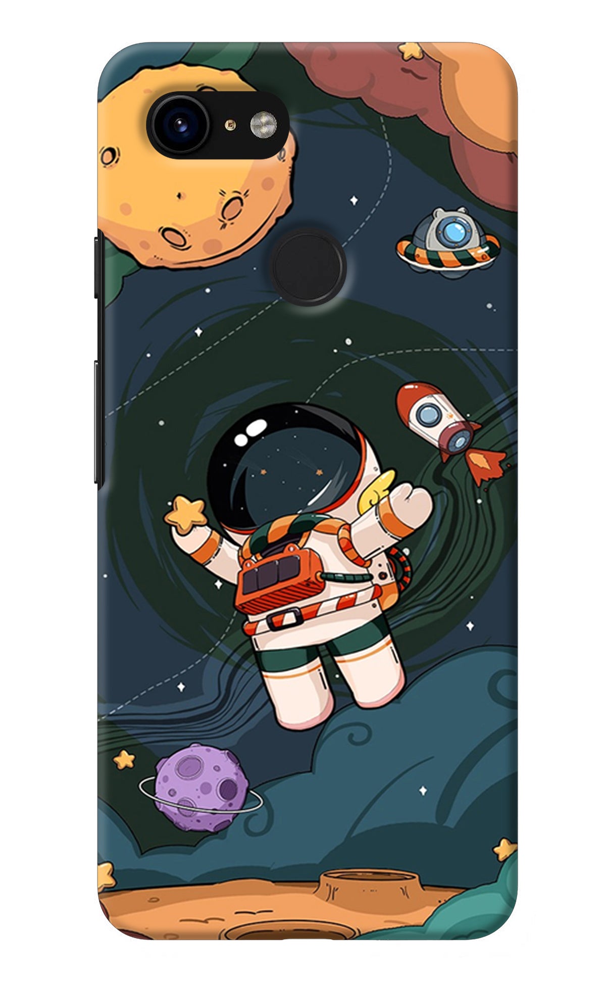 Cartoon Astronaut Google Pixel 3 Back Cover