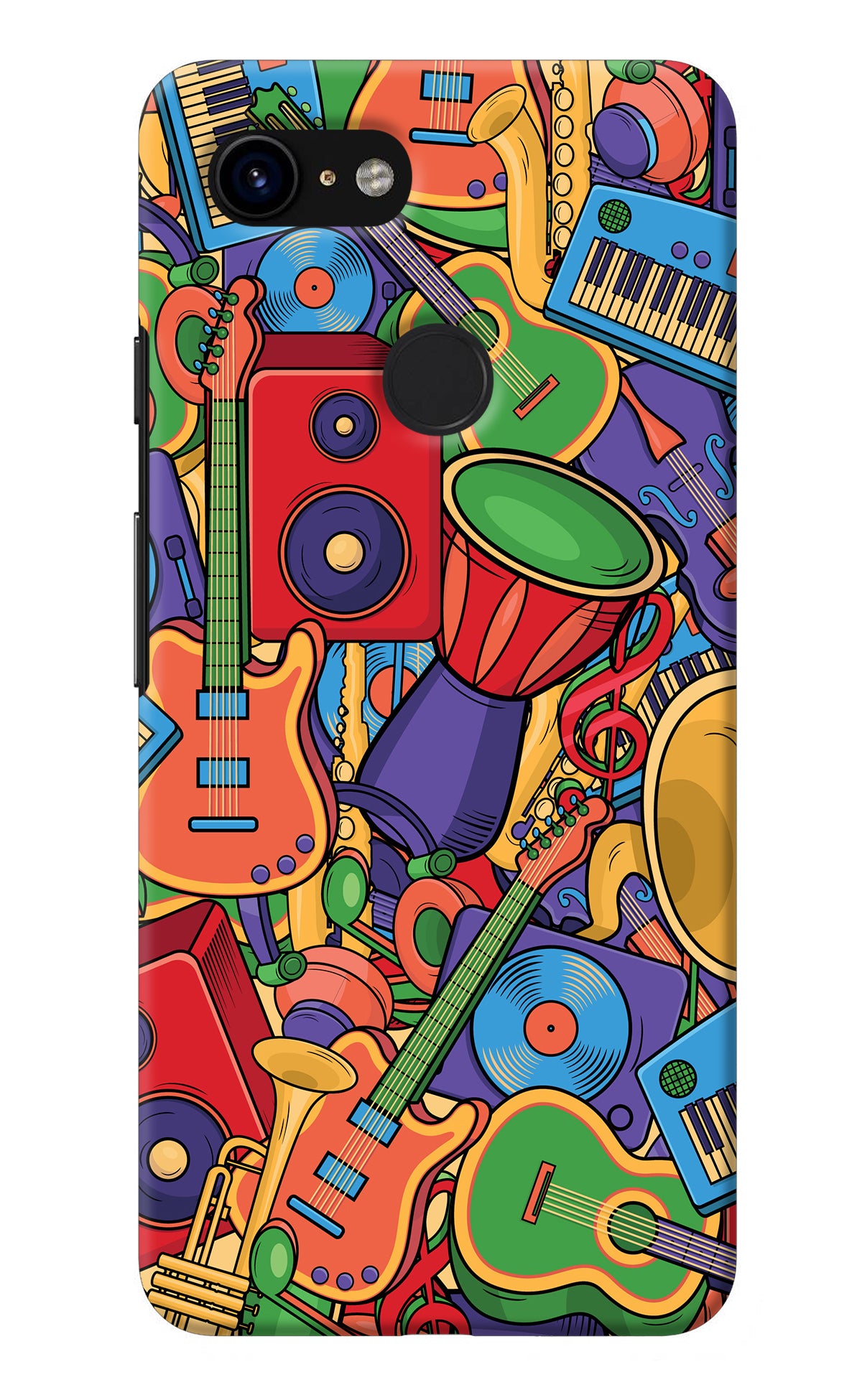 Music Instrument Doodle Google Pixel 3 Back Cover