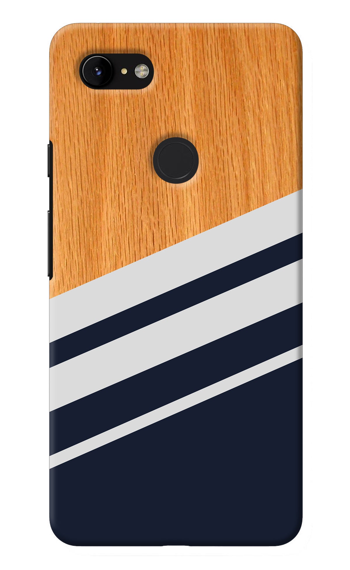 Blue and white wooden Google Pixel 3 XL Back Cover