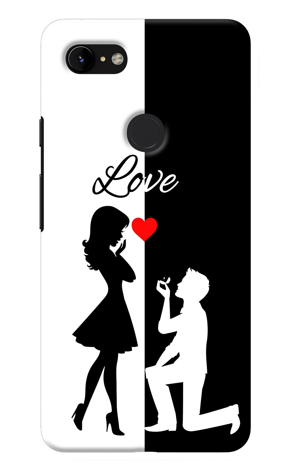 Love Propose Black And White Google Pixel 3 XL Back Cover