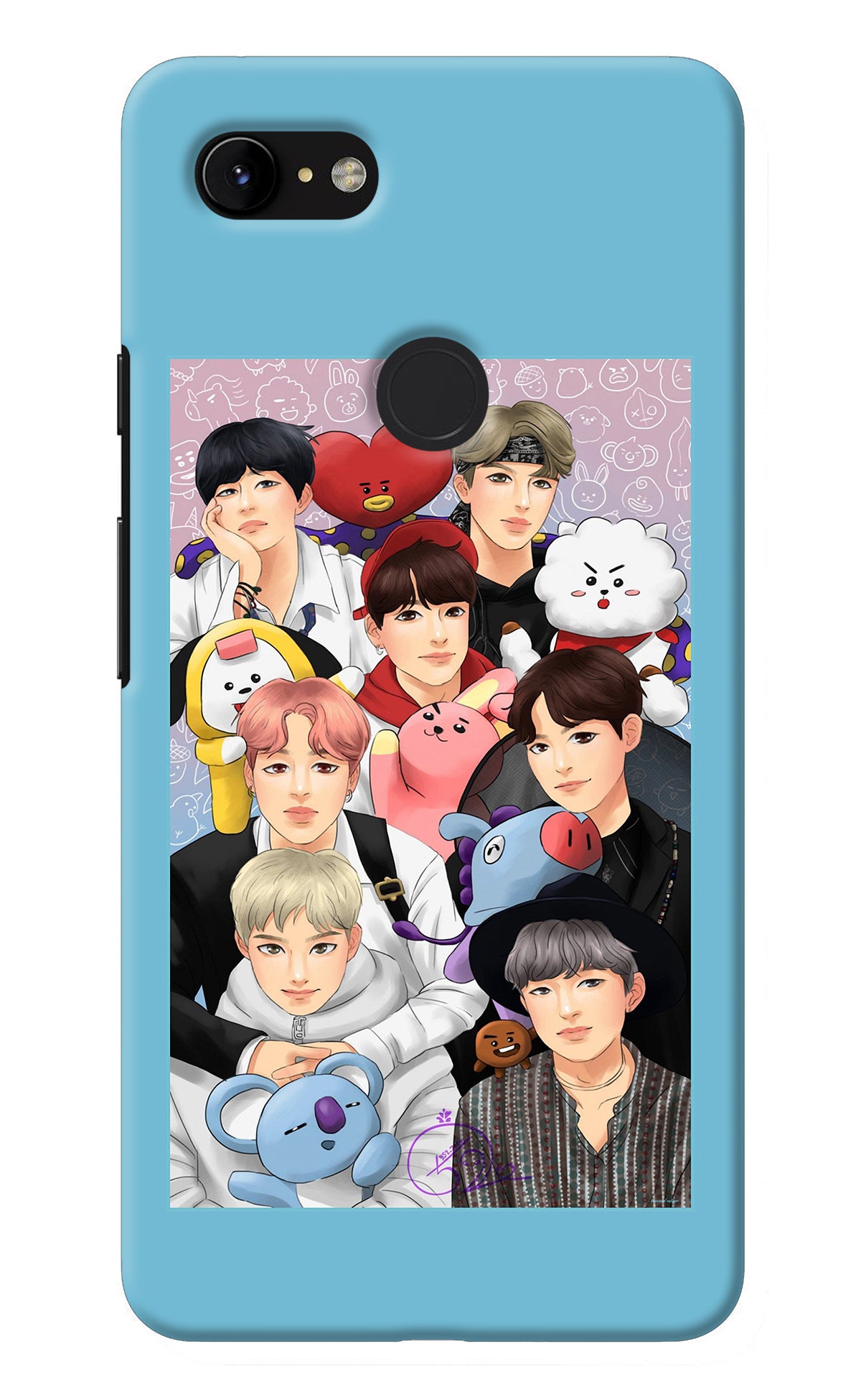 BTS with animals Google Pixel 3 XL Back Cover