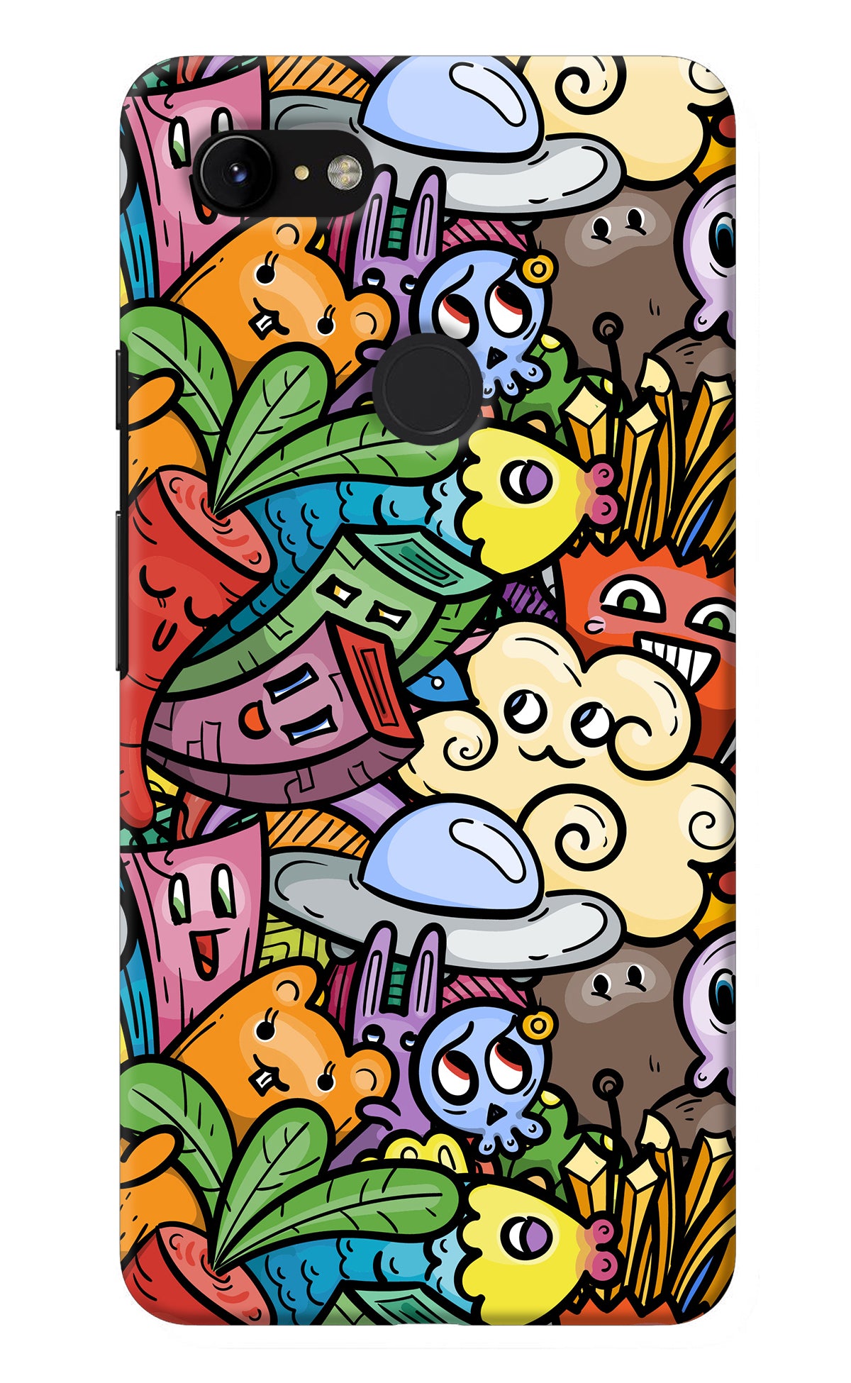 Veggie Doodle Google Pixel 3 XL Back Cover