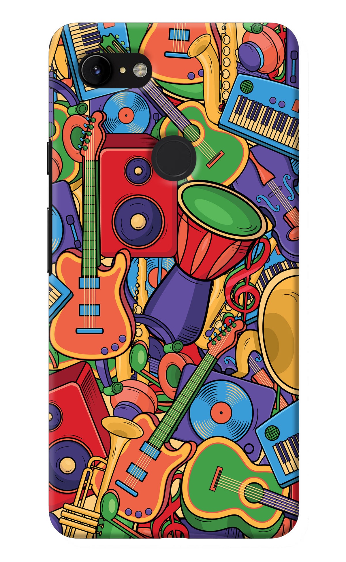Music Instrument Doodle Google Pixel 3 XL Back Cover