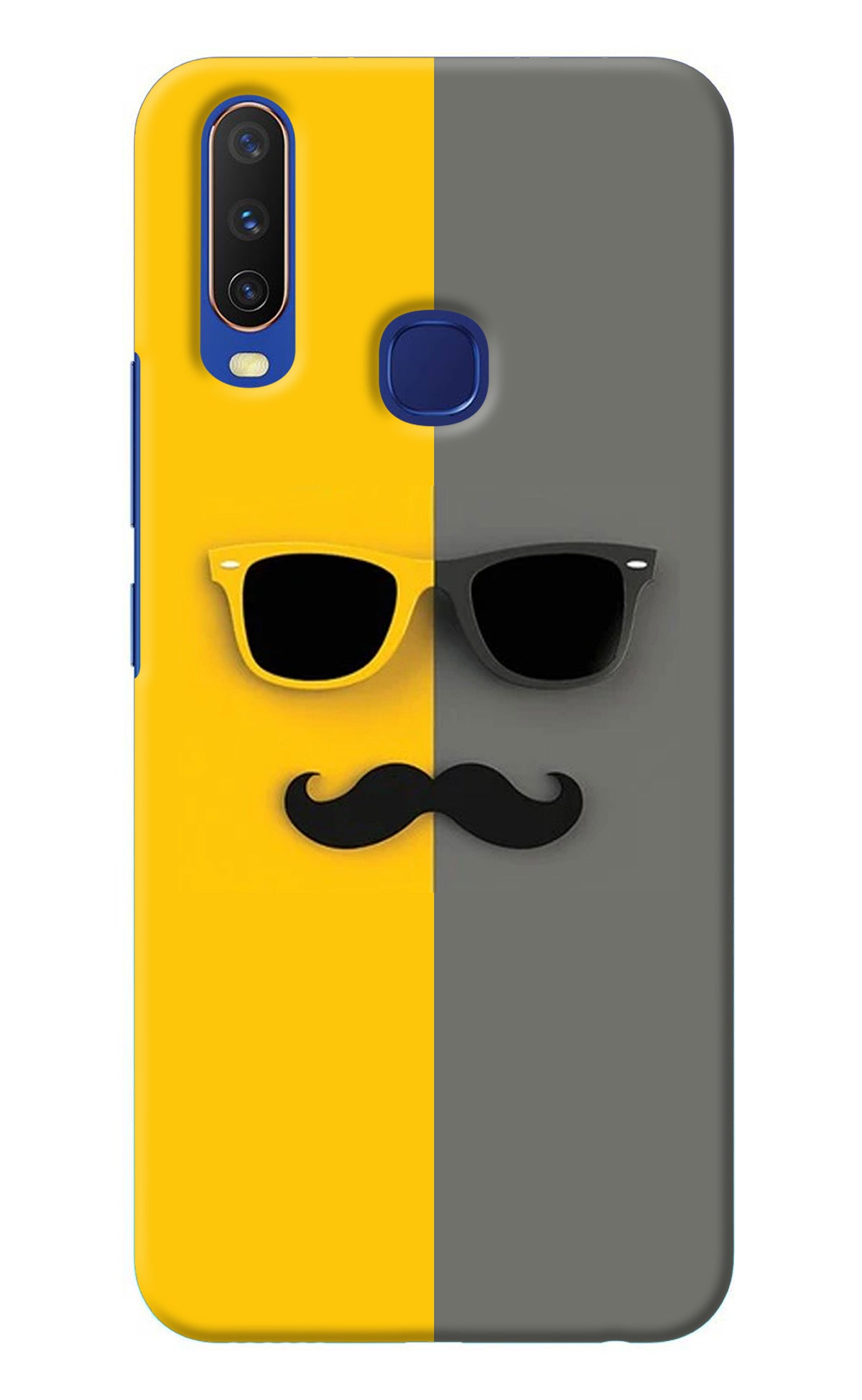 Sunglasses with Mustache Vivo Y11/Y12/U10 Back Cover