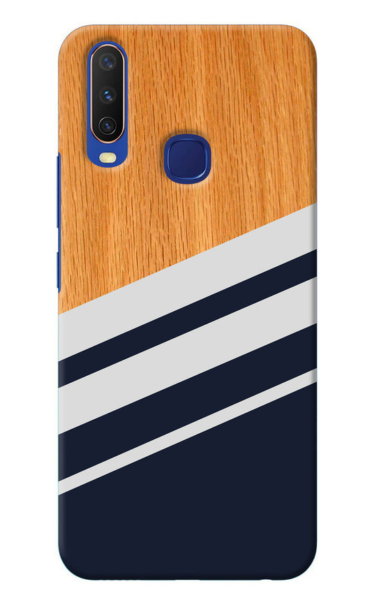 Blue and white wooden Vivo Y11/Y12/U10 Back Cover