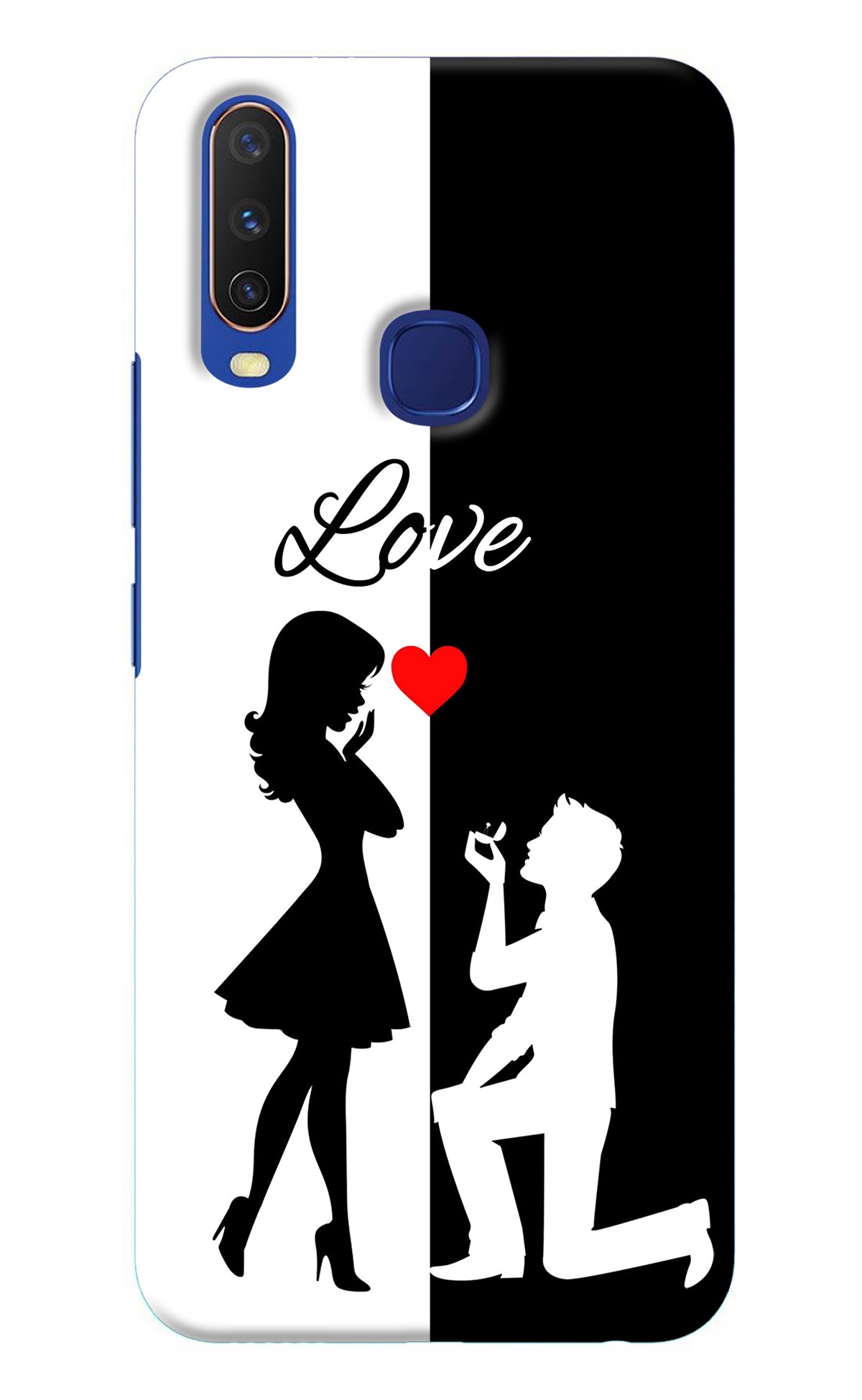 Love Propose Black And White Vivo Y11/Y12/U10 Back Cover