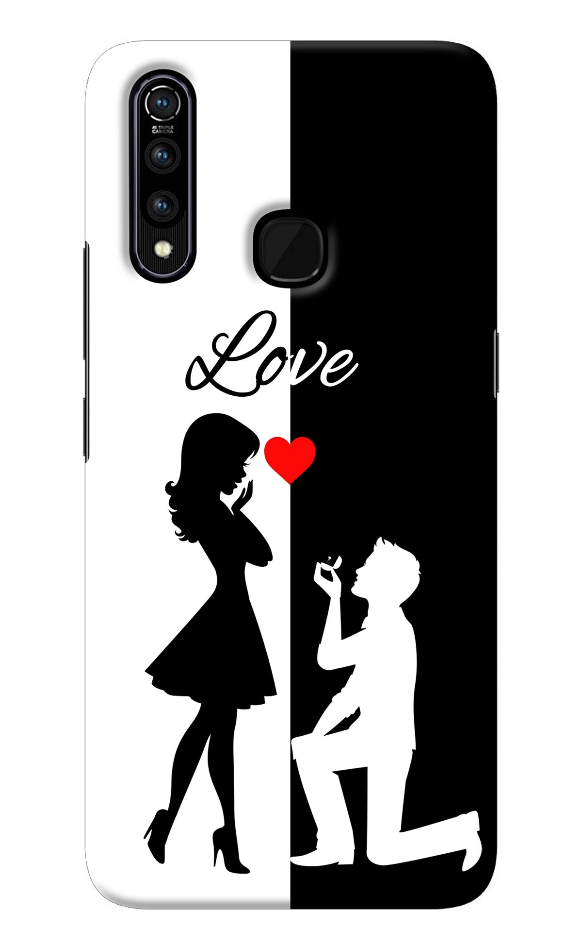 Love Propose Black And White Vivo Z1 Pro Back Cover