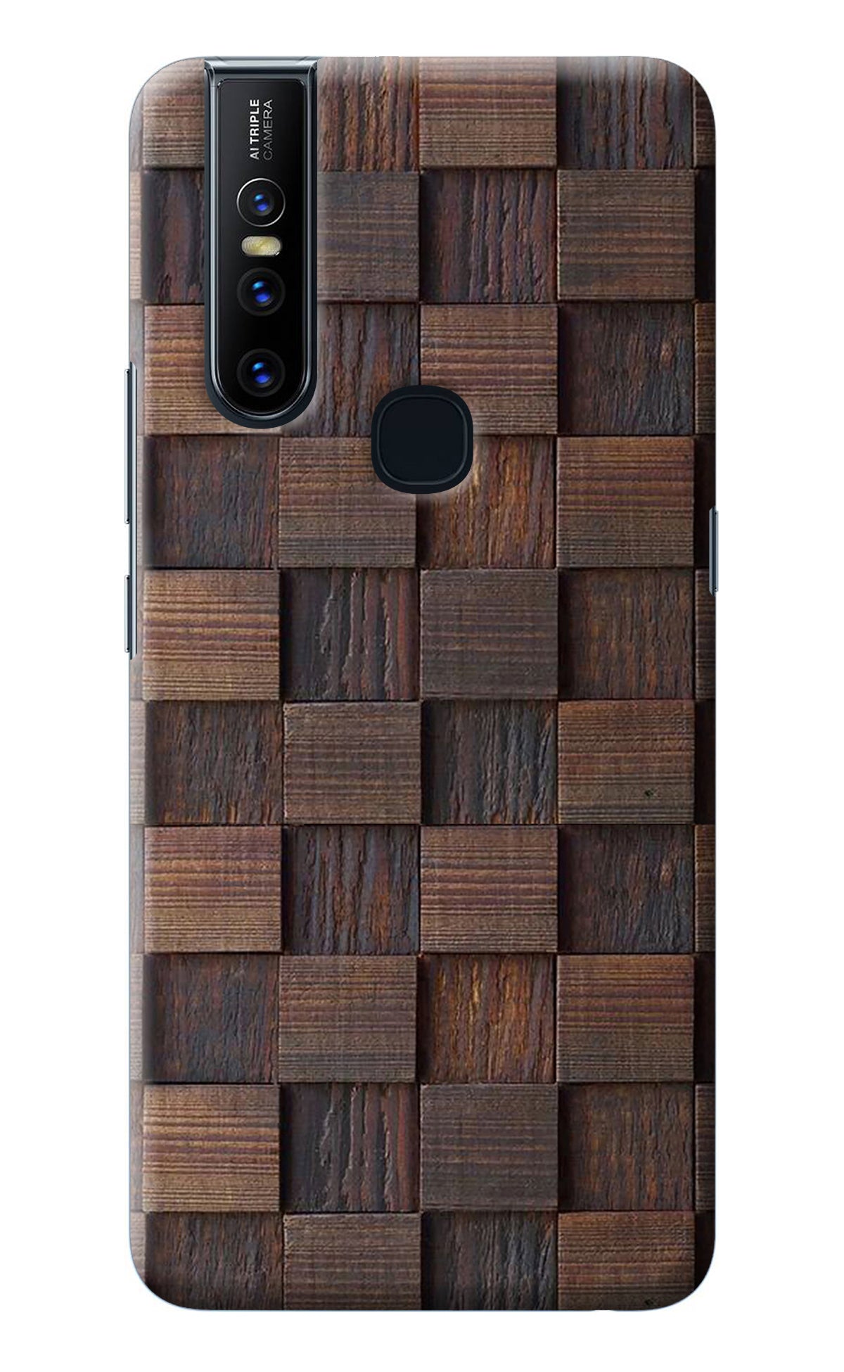 Wooden Cube Design Vivo V15 Back Cover