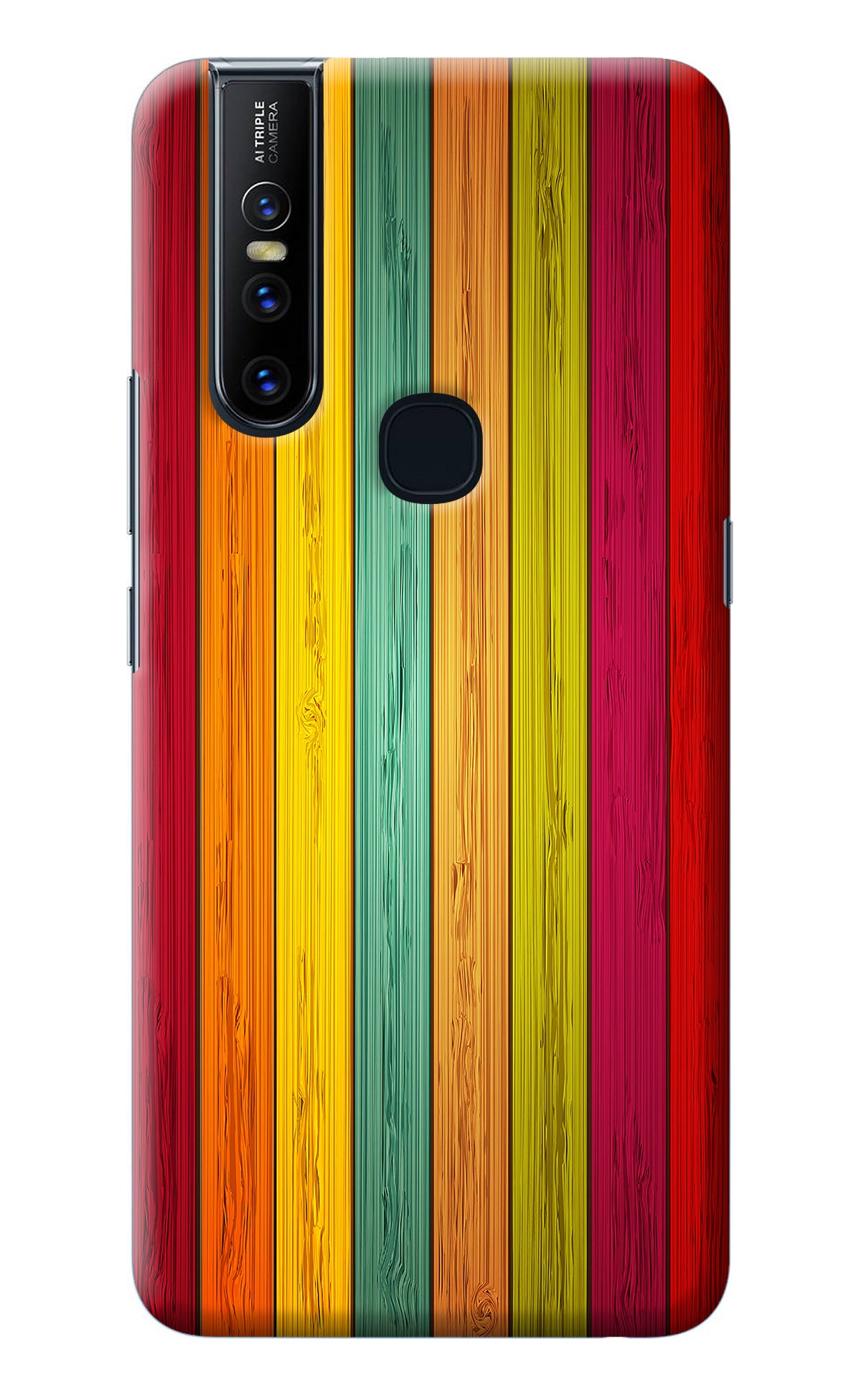 Multicolor Wooden Vivo V15 Back Cover