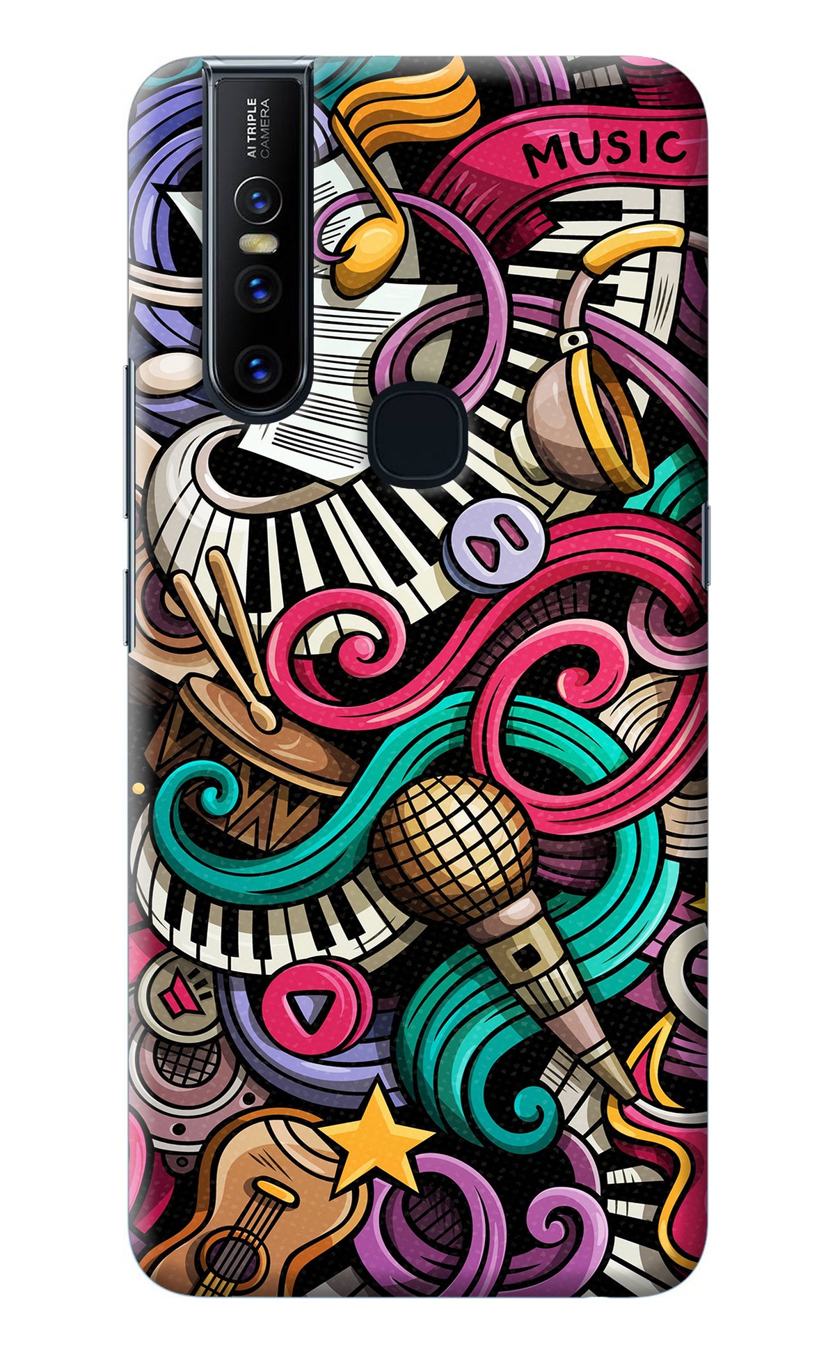 Music Abstract Vivo V15 Back Cover