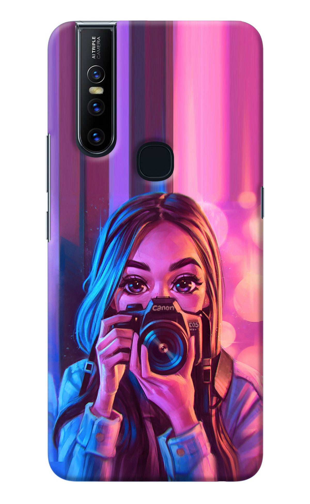 Girl Photographer Vivo V15 Back Cover