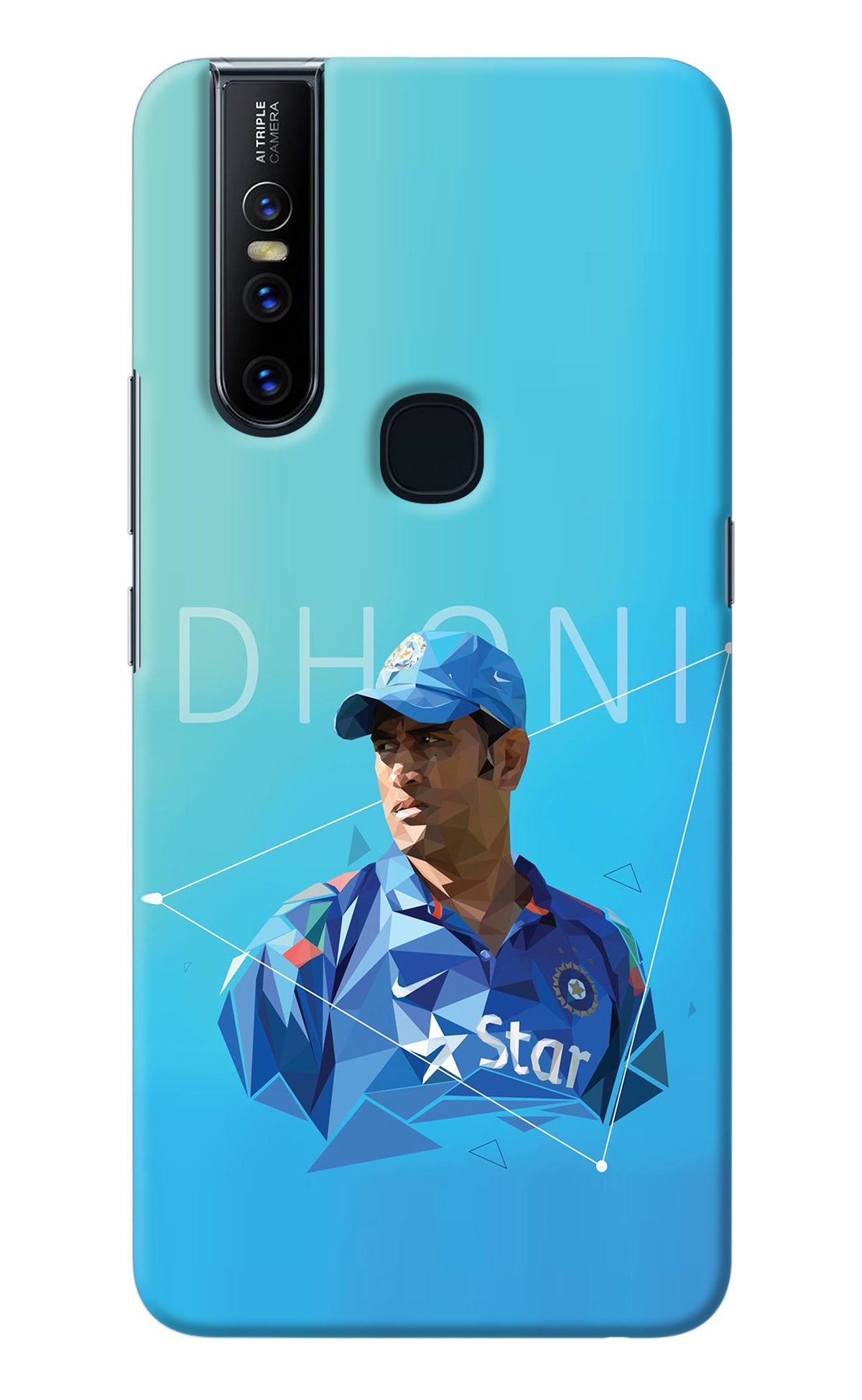 Dhoni Artwork Vivo V15 Back Cover