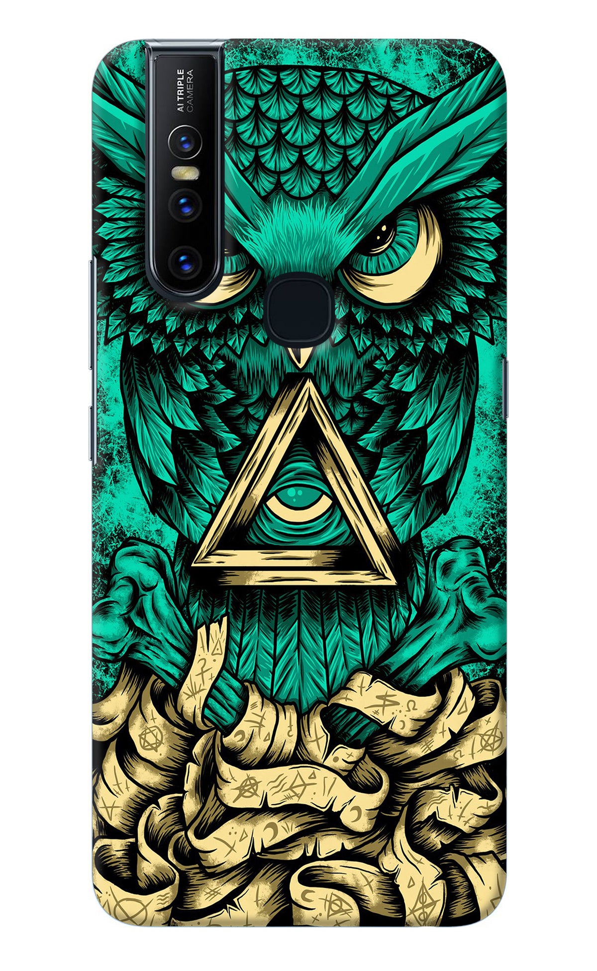 Green Owl Vivo V15 Back Cover