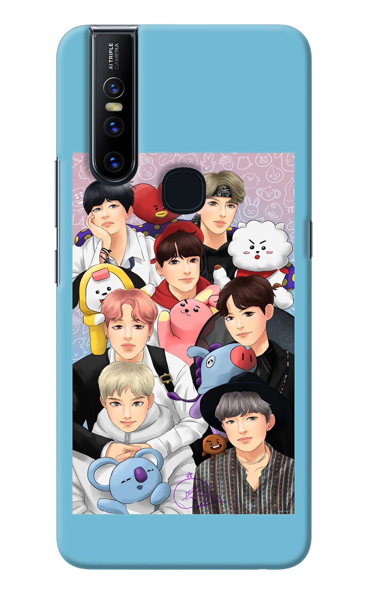 BTS with animals Vivo V15 Back Cover