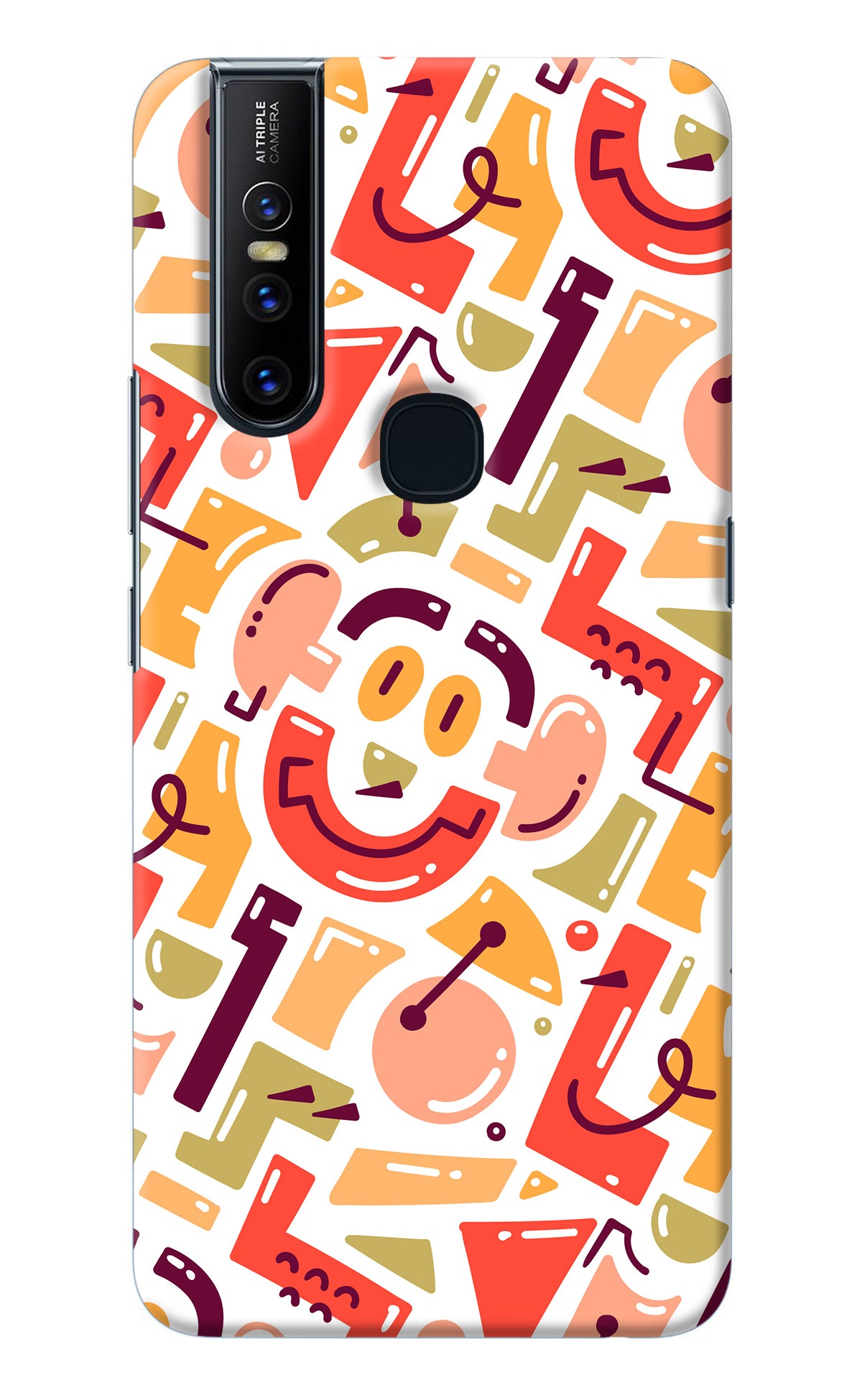 Doodle Pattern Vivo V15 Back Cover