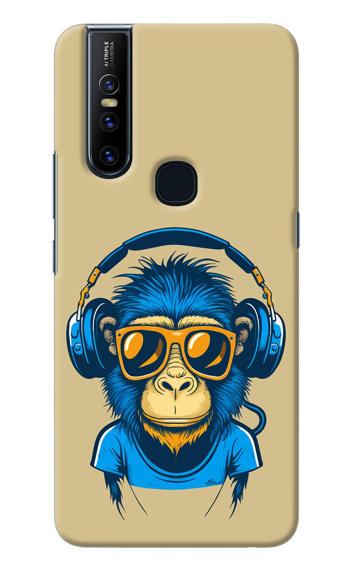 Monkey Headphone Vivo V15 Back Cover