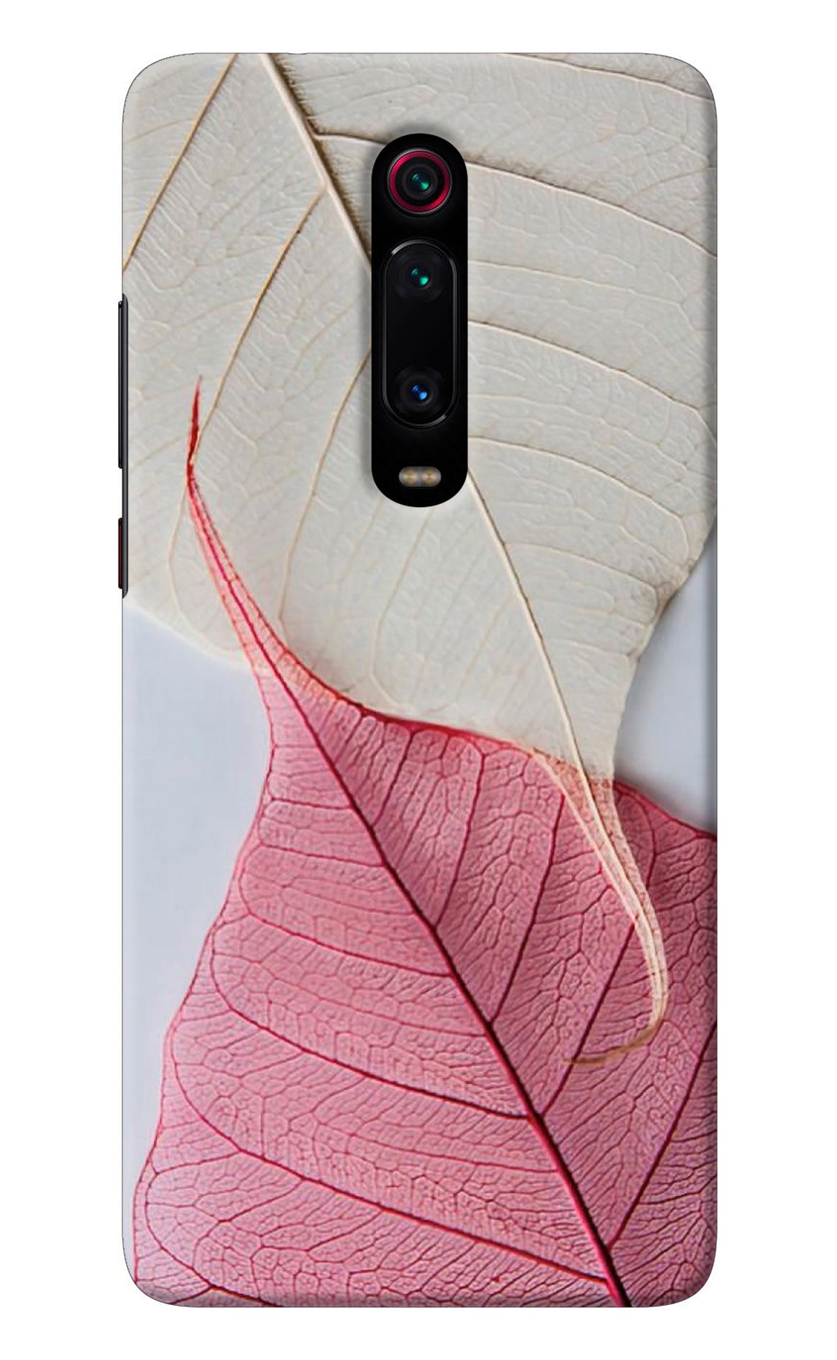 White Pink Leaf Redmi K20 Pro Back Cover